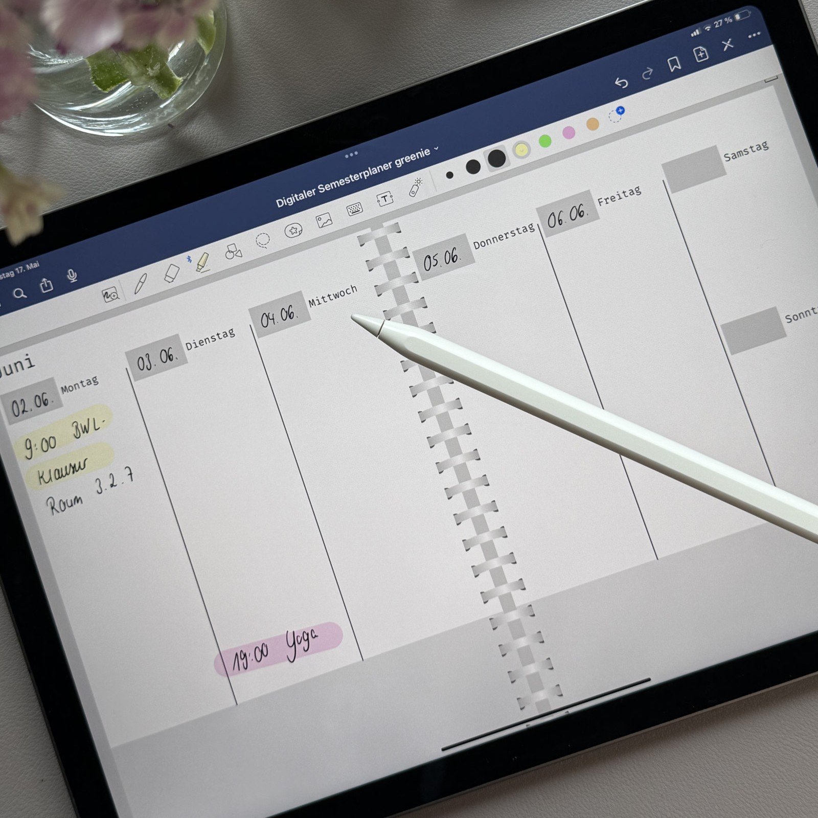 Digitaler Semesterplaner -greenie-