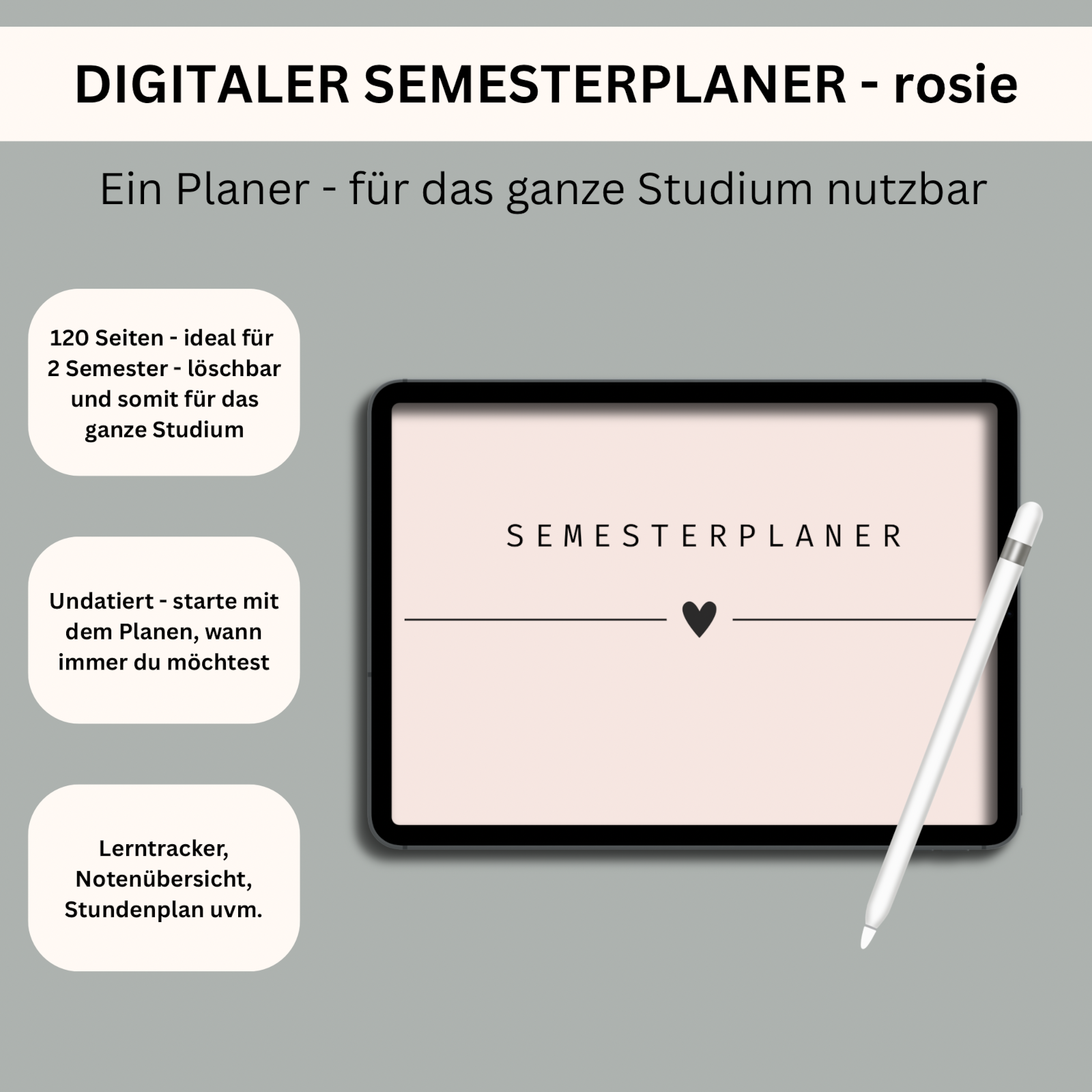 Digitaler Semesterplaner -rosie-
