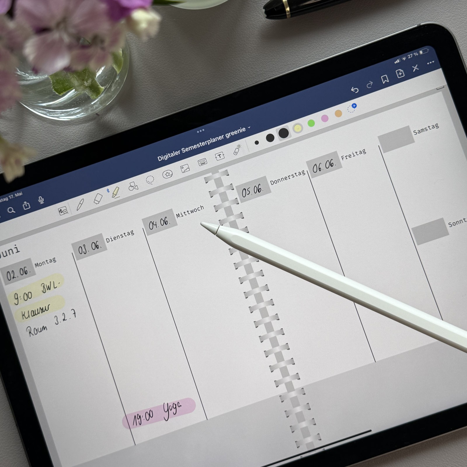 Digitaler Semesterplaner -rosie-
