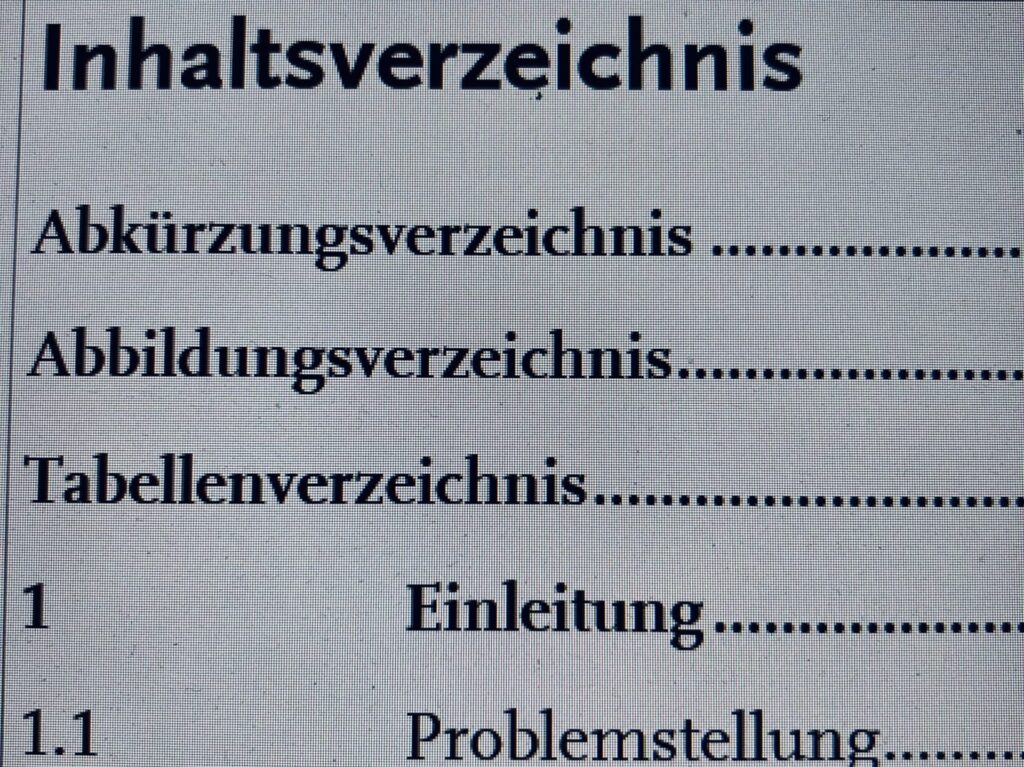 Automatisches Inhaltsverzeichnis