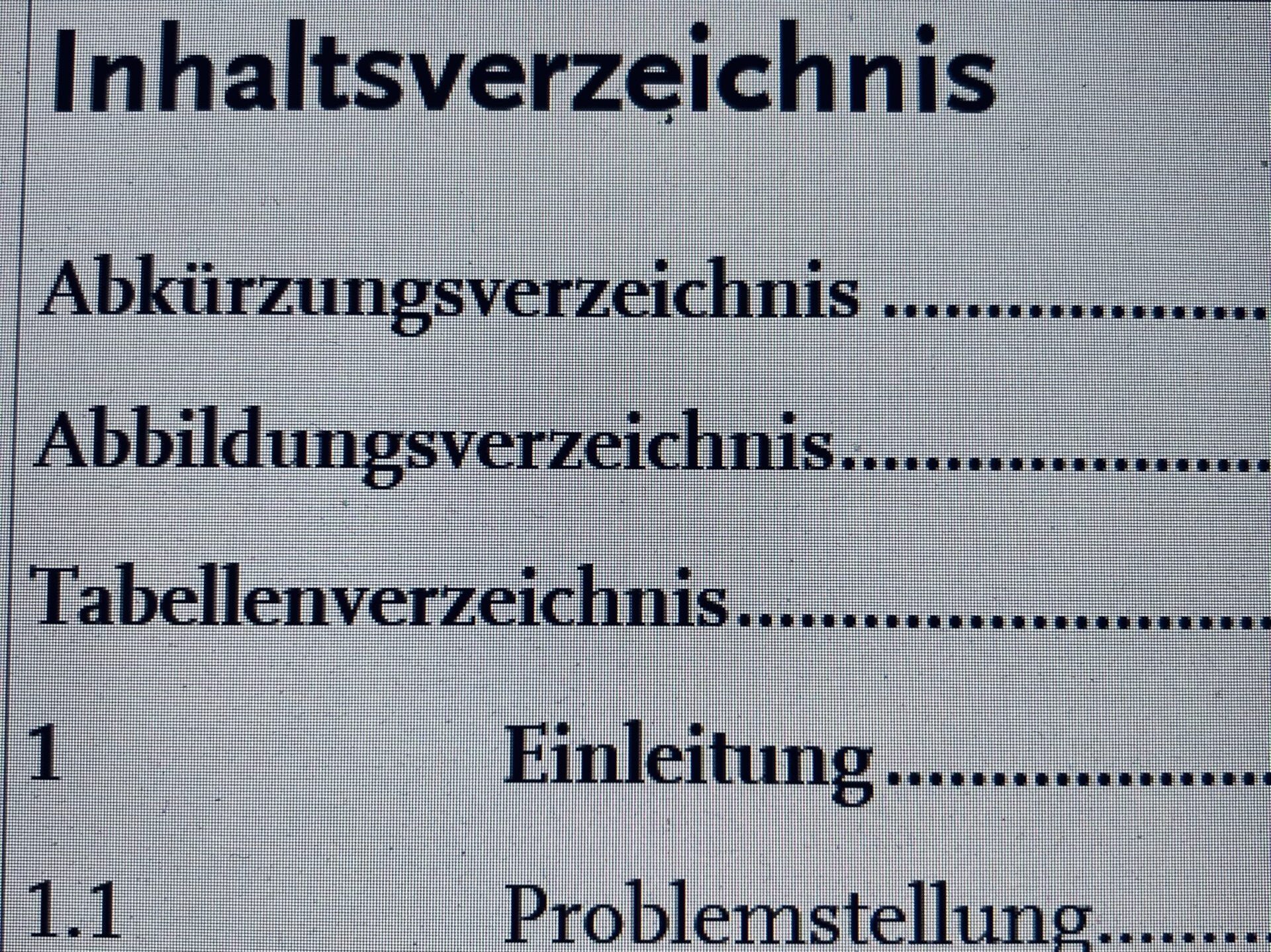 Automatisches Inhaltsverzeichnis